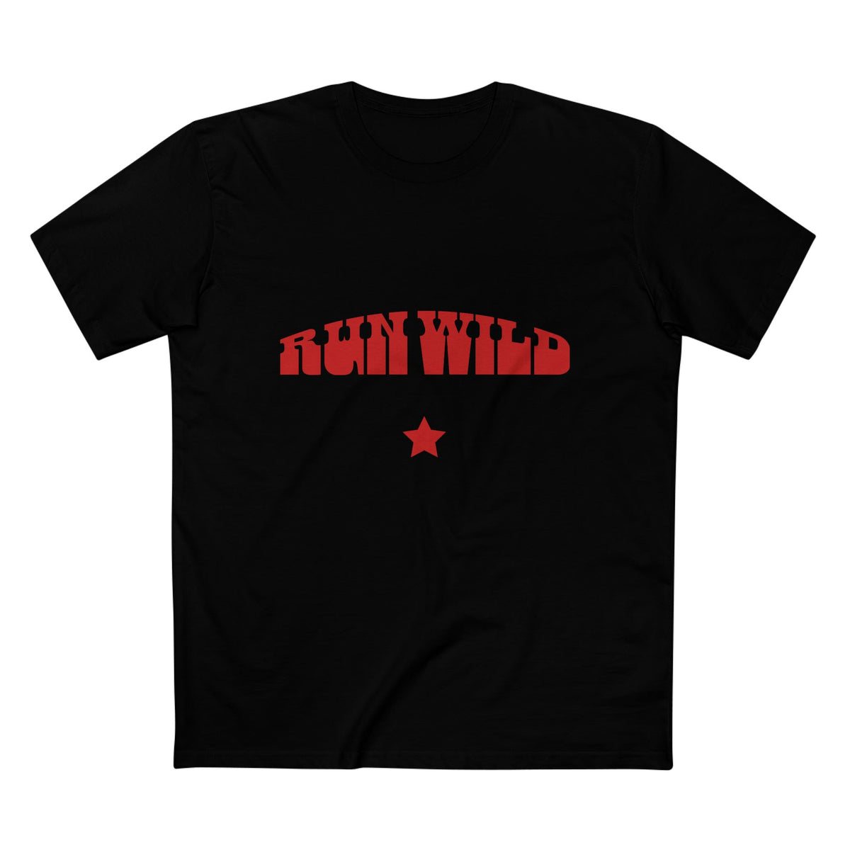 Run Wild T-Shirt — Retro Red Graphic Tee with Star