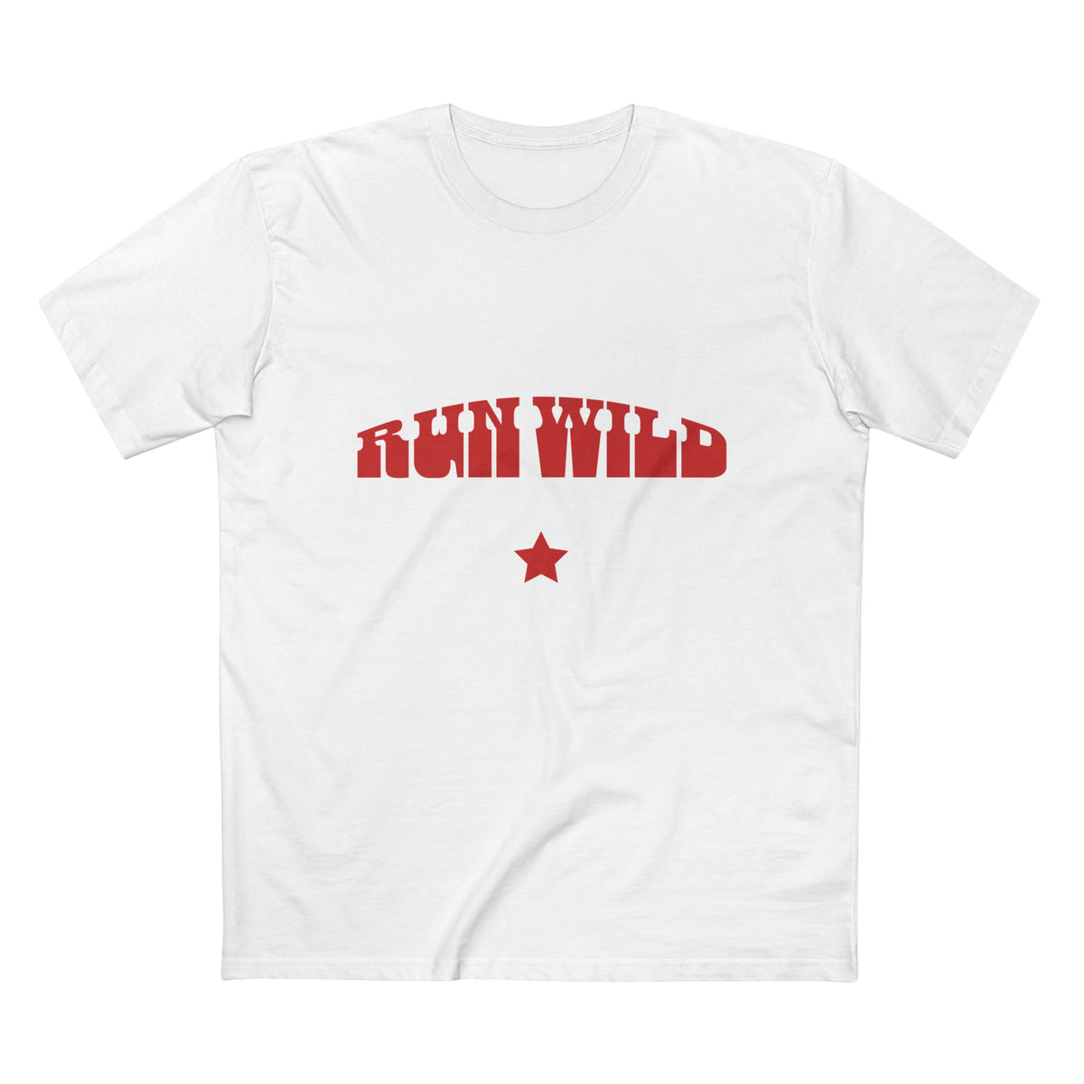 Run Wild T-Shirt — Retro Red Graphic Tee with Star